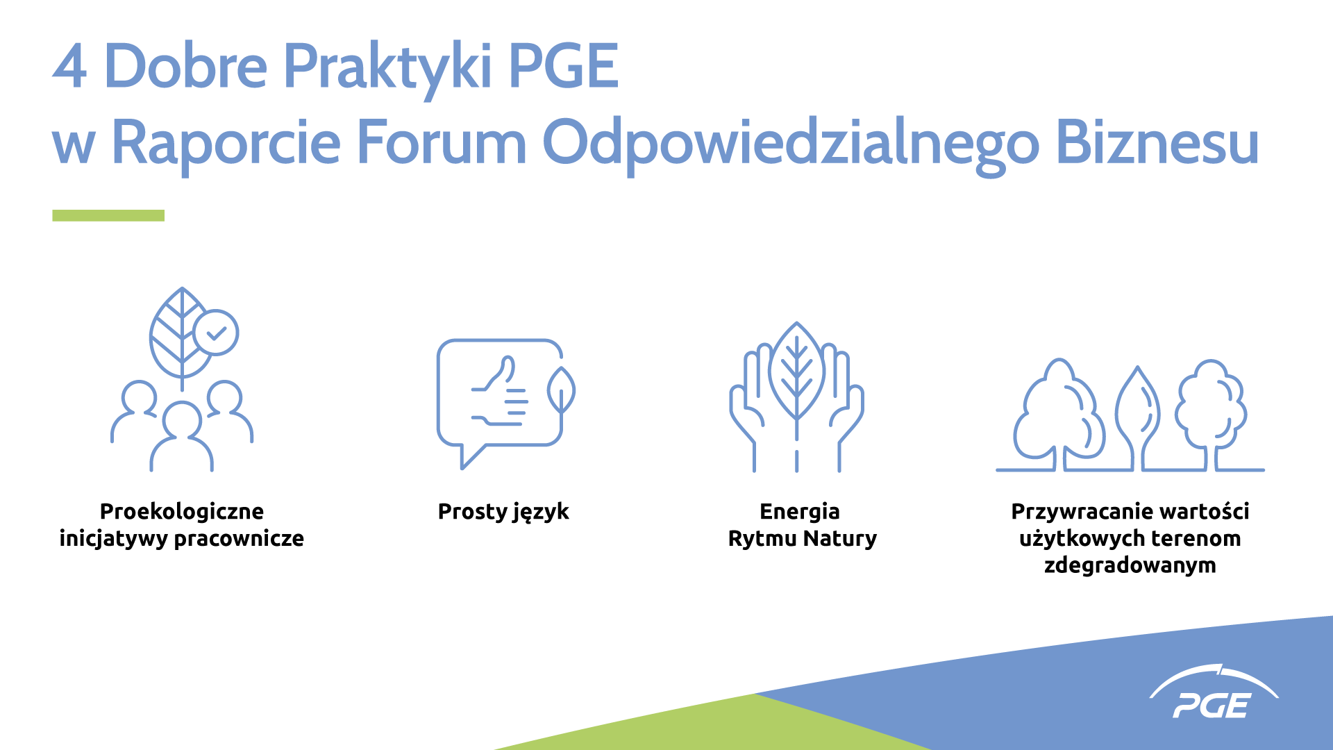 4 dobre praktyki PGE, infografika PGE